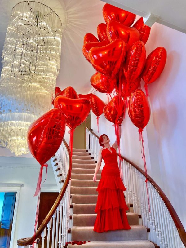 Valentines Proposal Red Heart Bouquet Bunch