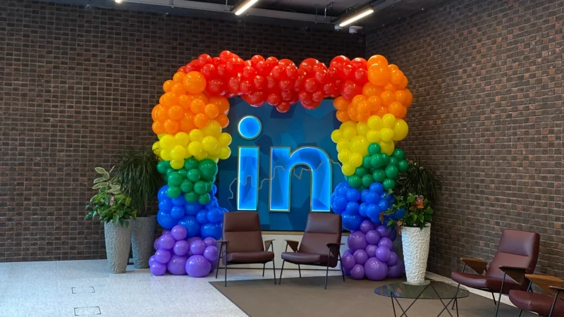 Rainbow pride balloon installations
