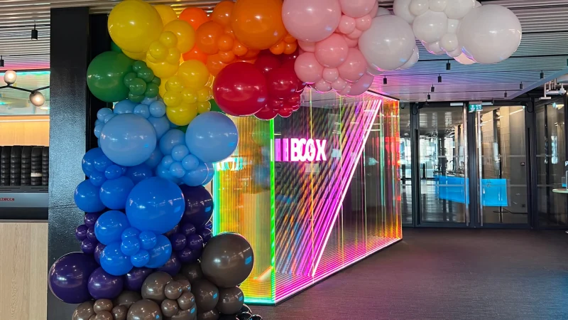 pride office balloon arch